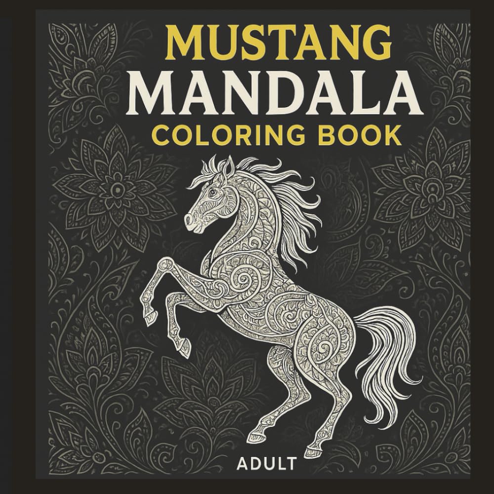 mustang mandala coloring book